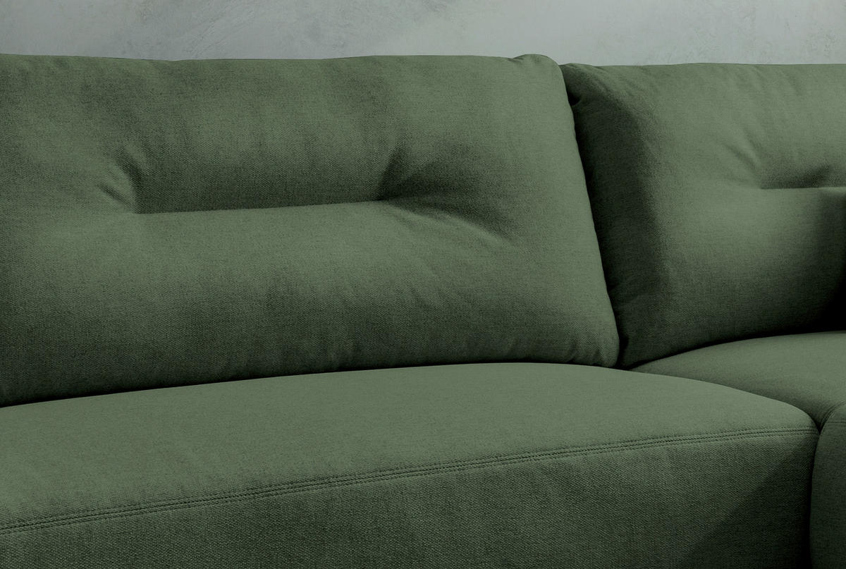 ECKSOFA in Mikrofaser Waldgrün  - Waldgrün/Schwarz, Modern, Holz/Textil (269/96cm) - MID.YOU