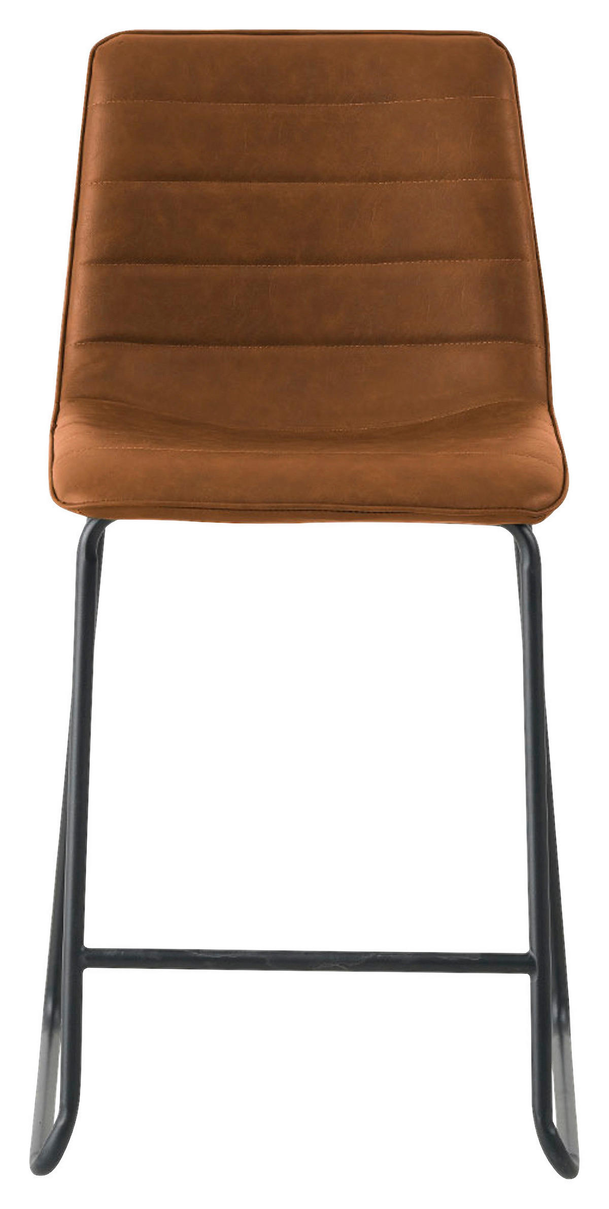 BARHOCKER-SET Lederlook Cognac Stahl  - Cognac/Schwarz, KONVENTIONELL, Kunststoff/Textil (49/98/54,5cm) - MID.YOU