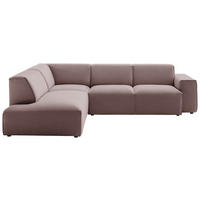 ECKSOFA in Cord Altrosa  - Schwarz/Altrosa, Design, Kunststoff/Textil (210/270cm) - Pure Home Lifestyle