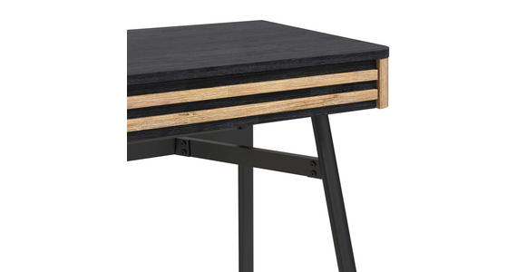 SCHREIBTISCH 120/55/76 cm  in Schwarz, Akaziefarben  - Schwarz/Akaziefarben, LIFESTYLE, Holz/Metall (120/55/76cm) - Landscape