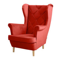 OHRENSESSEL Samt Rot  - Rot, Design, Holz/Textil (84/105/90cm) - P & B