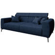 3-SITZER-SOFA  in Webstoff Dunkelblau  - Schwarz/Dunkelblau, KONVENTIONELL, Textil/Metall (240/80/113cm) - Carryhome