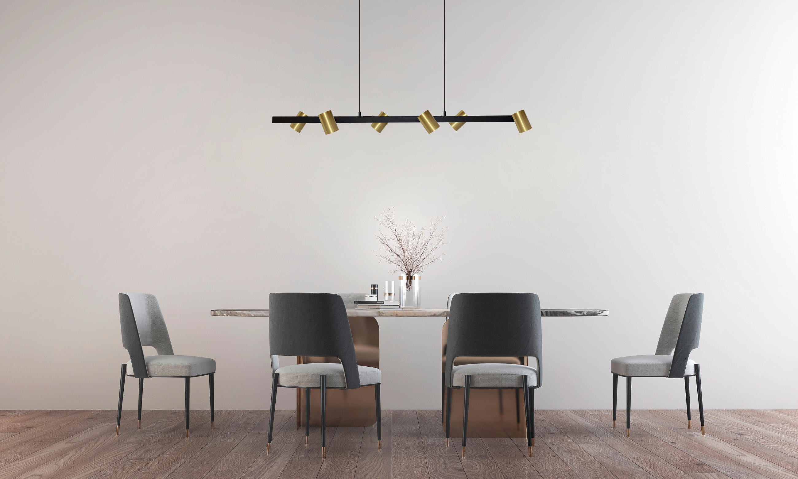HÄNGELEUCHTE Snow 115/45/150 cm - Schwarz, Design, Metall (115/45/150cm)