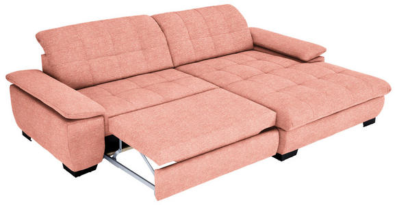 ECKSOFA  in Webstoff Koralle  265/180 cm  - Koralle/Schwarz, Design, Textil/Metall (265/180cm) - Carryhome
