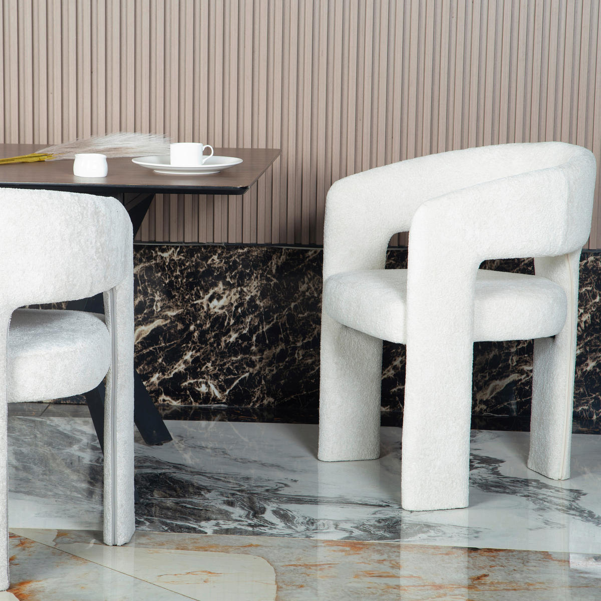 ARMLEHNSTUHL  in Eisen Samt  - Beige, MODERN, Textil/Metall (57/81,5/58cm) - MID.YOU