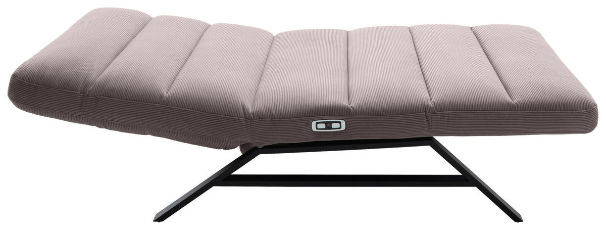 RELAXLIEGE in Feincord Taupe  - Taupe/Schwarz, Design, Textil/Metall (120/54-113/158-198cm) - Pure Home Lifestyle