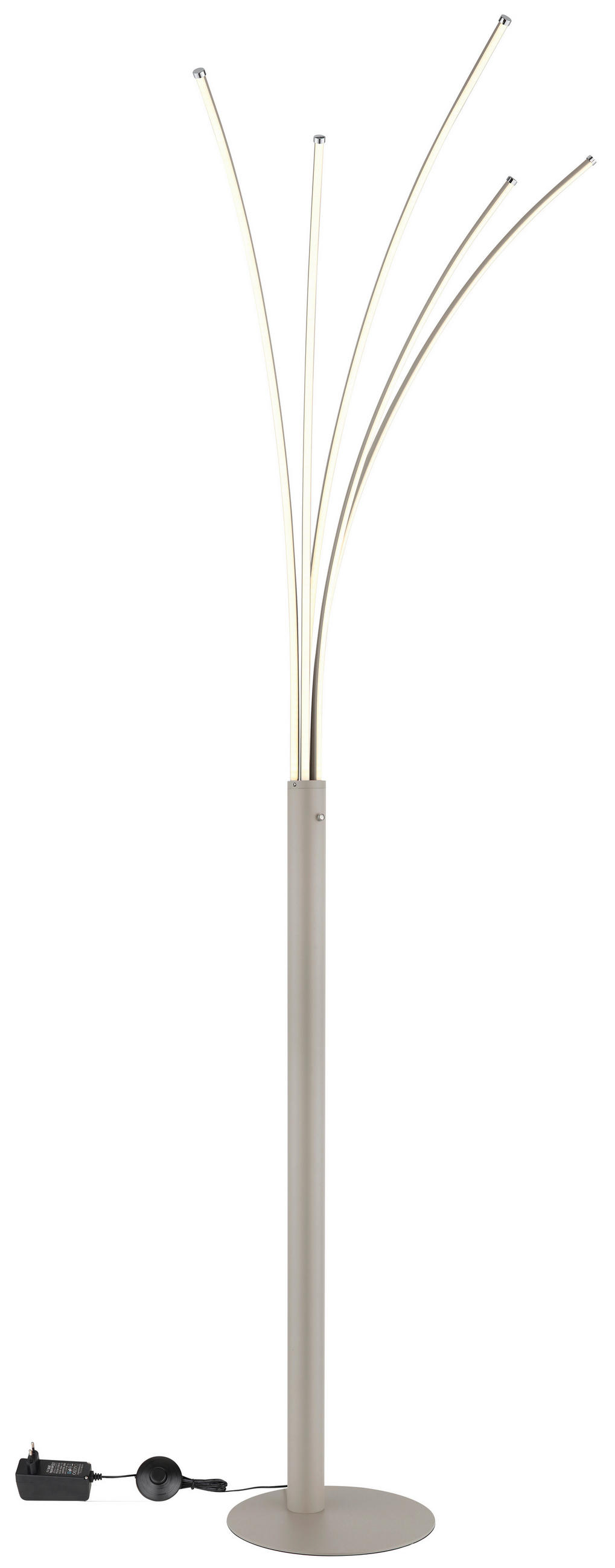 LED-STEHLEUCHTE Bizzy 56/60/187 cm  - Sandfarben/Opal, Design, Kunststoff/Metall (56/60/187cm)