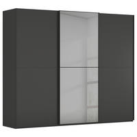 SCHWEBETÜRENSCHRANK 242/223/68 cm 3-türig Graphitfarben  - Graphitfarben, KONVENTIONELL, Glas/Holzwerkstoff (242/223/68cm) - Novel