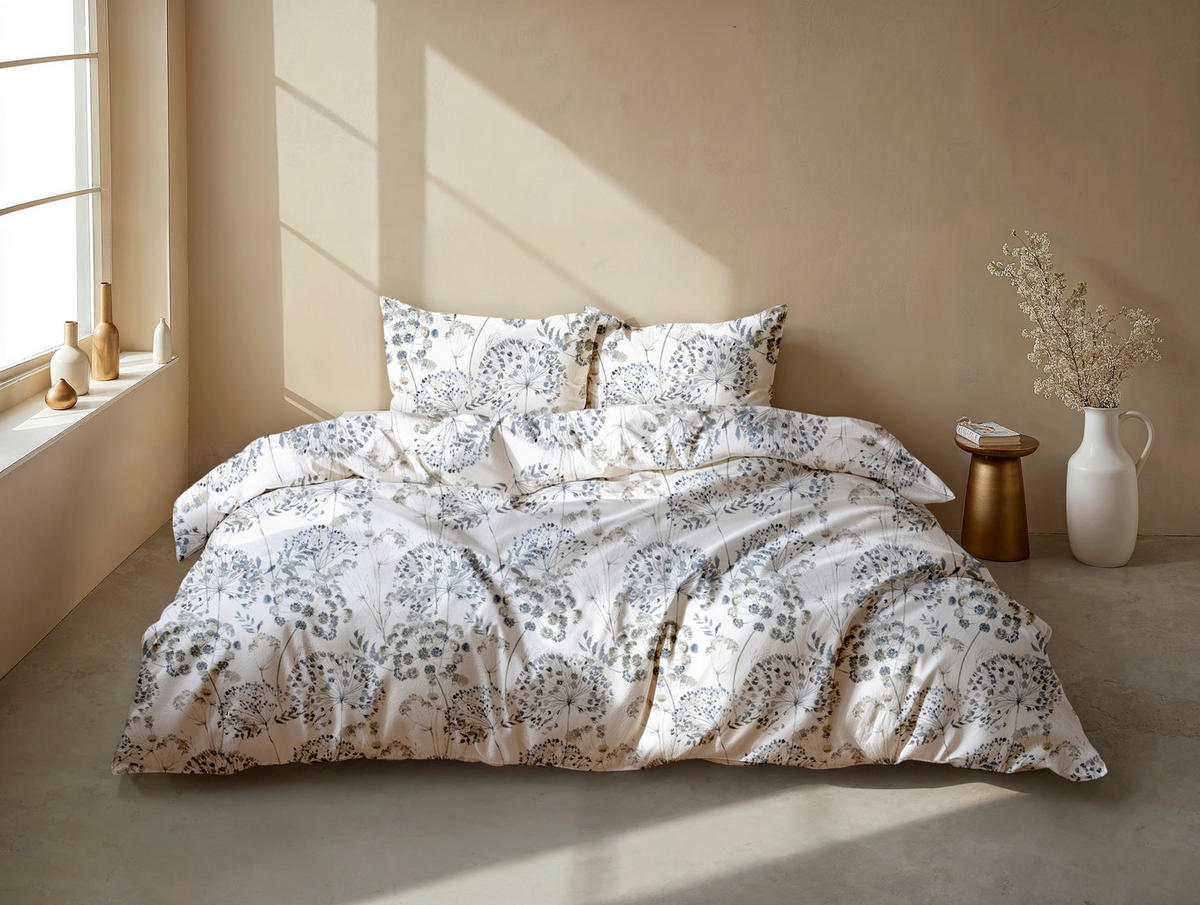 BETTWÄSCHE 2-teilig Eira Flanell 135/200 cm  - Weiß, Basics, Textil (135/200cm)