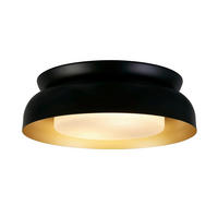 DECKENLEUCHTE Kendal 36,5/36,5/11,5 cm  - Goldfarben/Schwarz, Design, Glas/Metall (36,5/36,5/11,5cm)