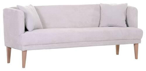 SITZBANK 210/83/70 cm Cord Creme, Weiß, Eichefarben Holz  - Eichefarben/Creme, Design, Holz/Textil (210/83/70cm) - Landscape
