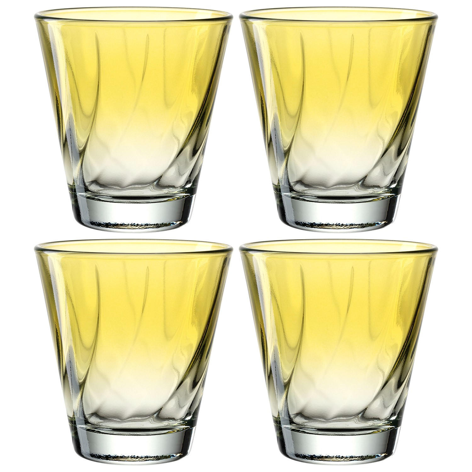 WHISKY-GLÄSERSET 215,00 ml 4-teilig - Gelb, Design, Glas (8,50/9,00/8,50cm) - Leonardo