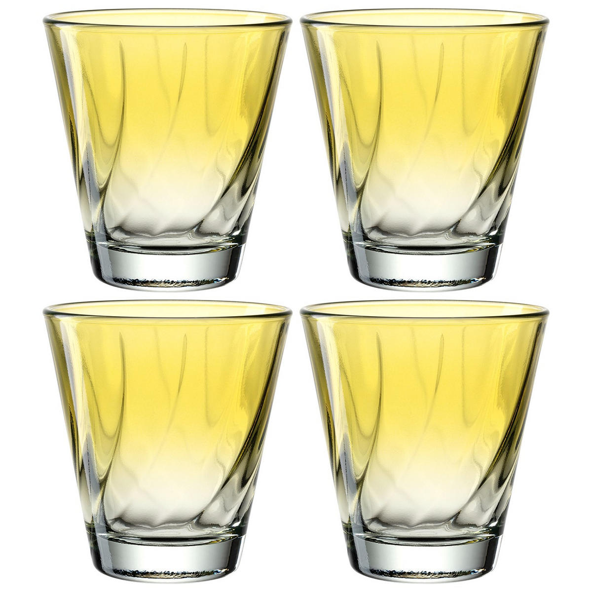 WHISKY-GLÄSERSET 215,00 ml 4-teilig  - Gelb, Design, Glas (8,50/9,00/8,50cm) - Leonardo