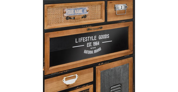 KOMMODE in 90/106/32 cm - Multicolor/Schwarz, LIFESTYLE, Glas/Holz (90/106/32cm) - Landscape
