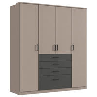 KLEIDERSCHRANK Graphitfarben, Grau  - Schwarz/Graphitfarben, Konventionell, Holzwerkstoff/Kunststoff (180/199/58cm) - Carryhome