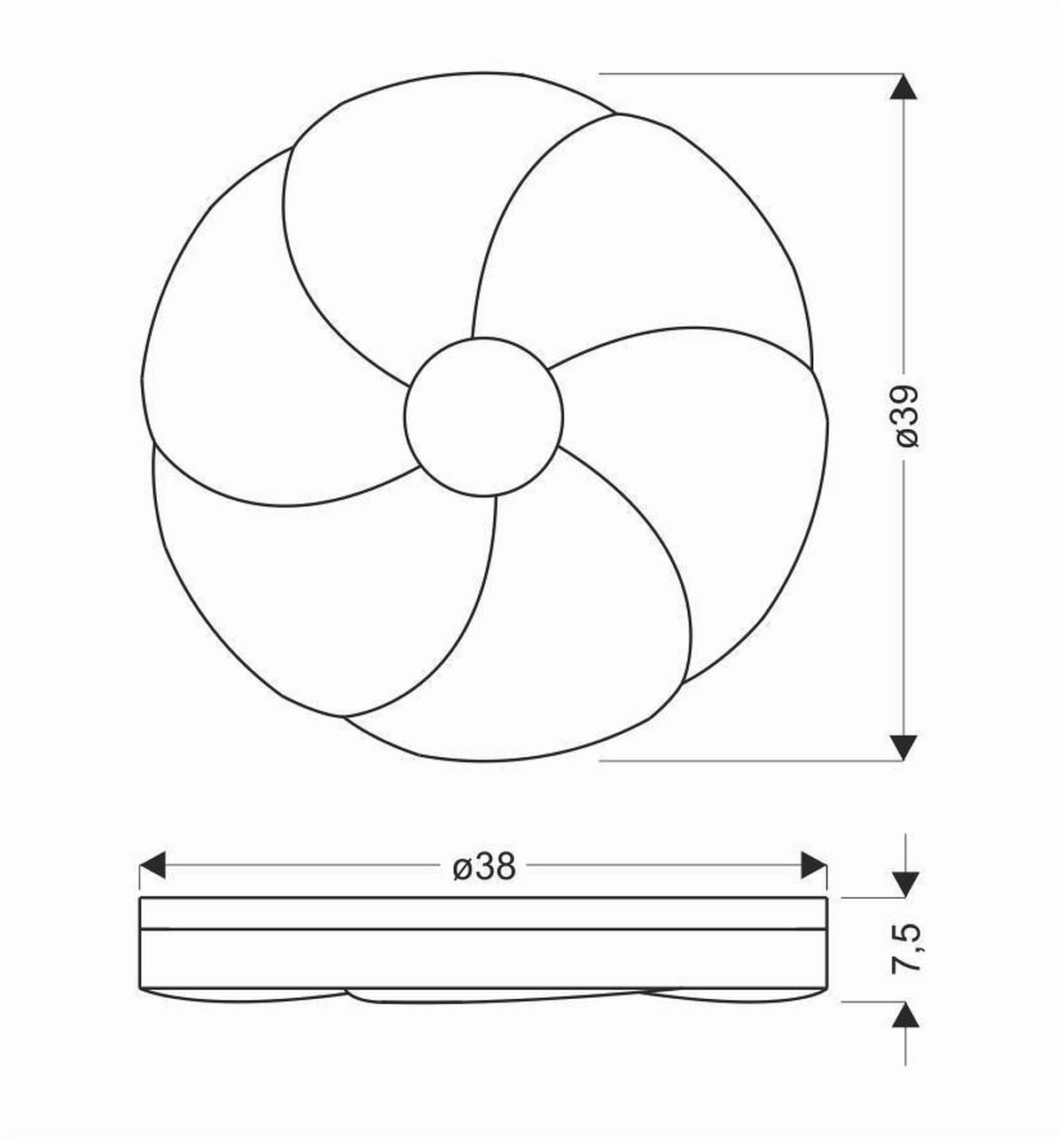 LED-DECKENLEUCHTE 39/39/7.5 cm   - Eichefarben/Weiß, Natur, Kunststoff/Metall (39/39/7.5cm)