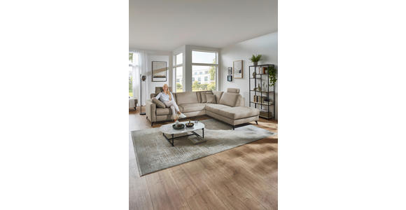 ECKSOFA Dieter Knoll Beigebraun Mikrofaser  - Beigebraun/Schwarz, Design, Textil/Metall (269/238cm) - Dieter Knoll