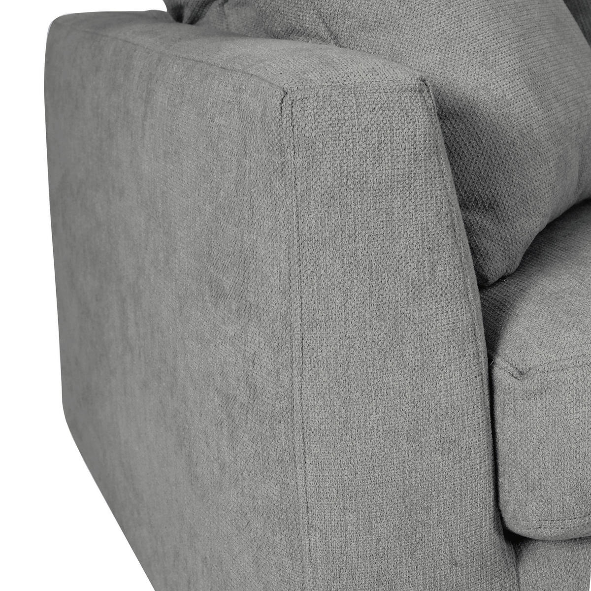 ECKSOFA in Flachgewebe Grau  - Schwarz/Grau, Design, Kunststoff/Textil (235/175cm) - home24