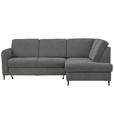 ECKSOFA in Chenille Dunkelgrau  - Dunkelgrau/Schwarz, MODERN, Holz/Textil (241/184cm) - Carryhome