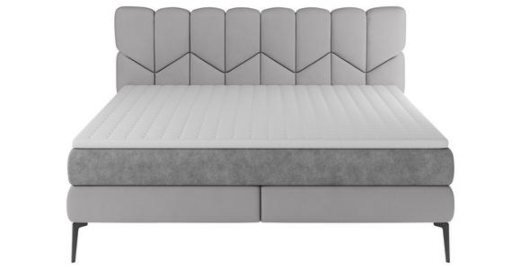 BOXSPRINGBETT 180/200 cm  in Grau  - Schwarz/Grau, Design, Leder/Textil (180/200cm) - Esposa