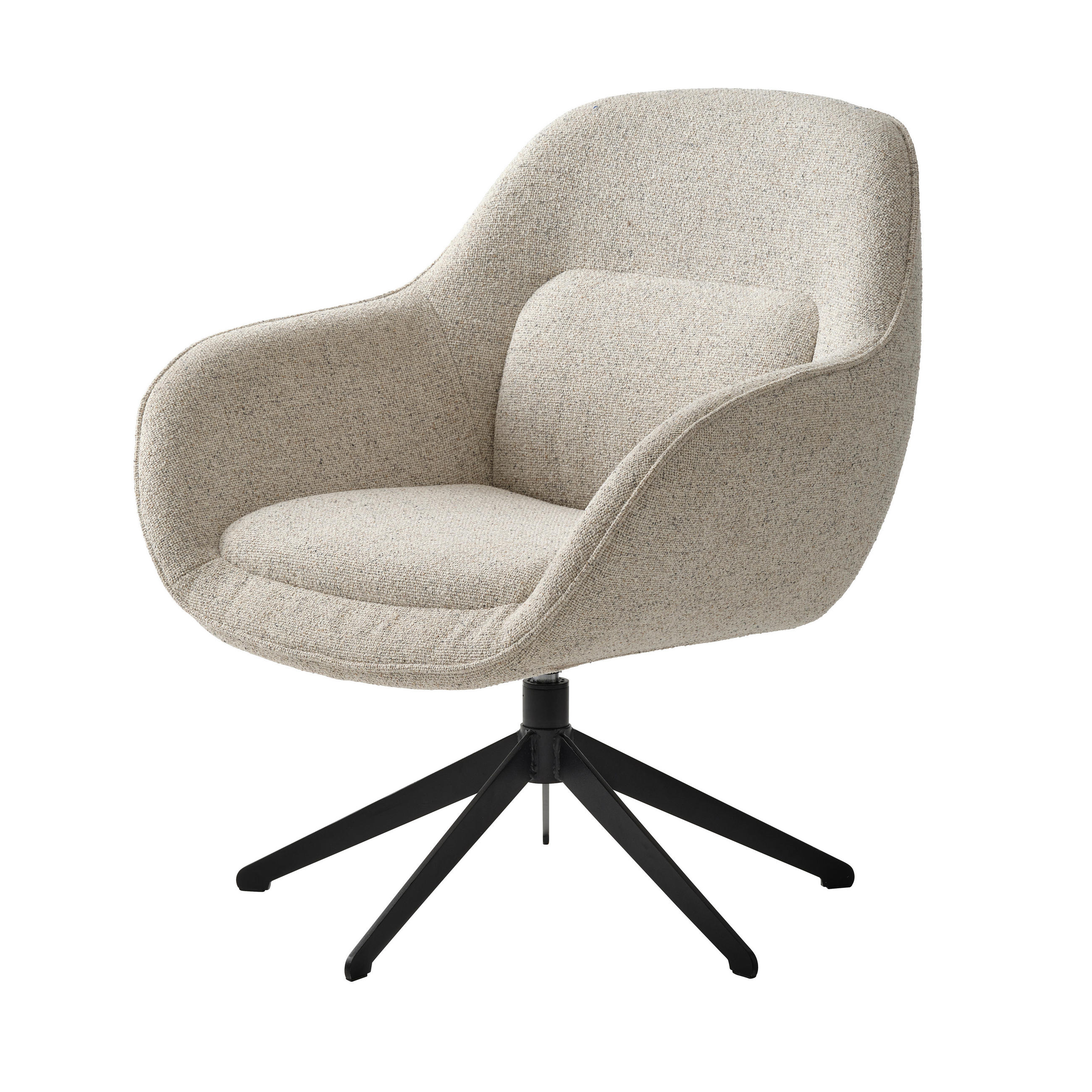 Livetastic Sessel Lynn Lounge Chair OFF White Melange Grauweiß 74x85x77 cm
