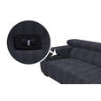 ECKSOFA  in Webstoff Dunkelgrau  279/182 cm  - Dunkelgrau/Schwarz, KONVENTIONELL, Textil/Metall (279/182cm) - Hom`in