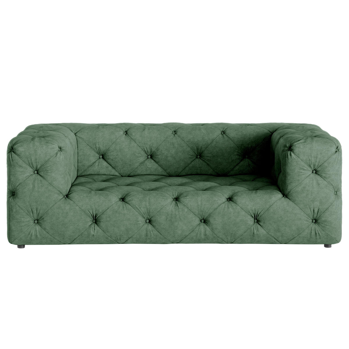 2-SITZER-SOFA Fresco in Mikrofaser Waldgrün  - Waldgrün/Schwarz, Design, Kunststoff/Textil (193/71/100cm) - P & B