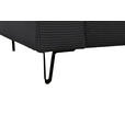 BIGSOFA  in Cord Anthrazit  - Anthrazit/Schwarz, KONVENTIONELL, Textil/Metall (246/100/116cm) - Carryhome