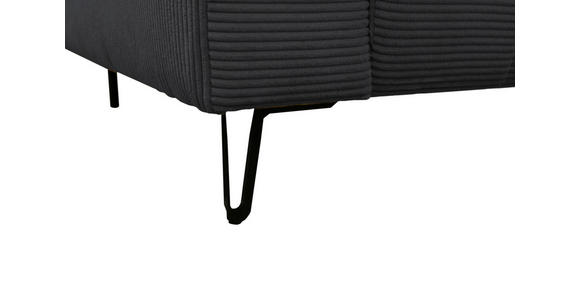BIGSOFA  in Cord Anthrazit  - Anthrazit/Schwarz, KONVENTIONELL, Textil/Metall (246/100/116cm) - Carryhome