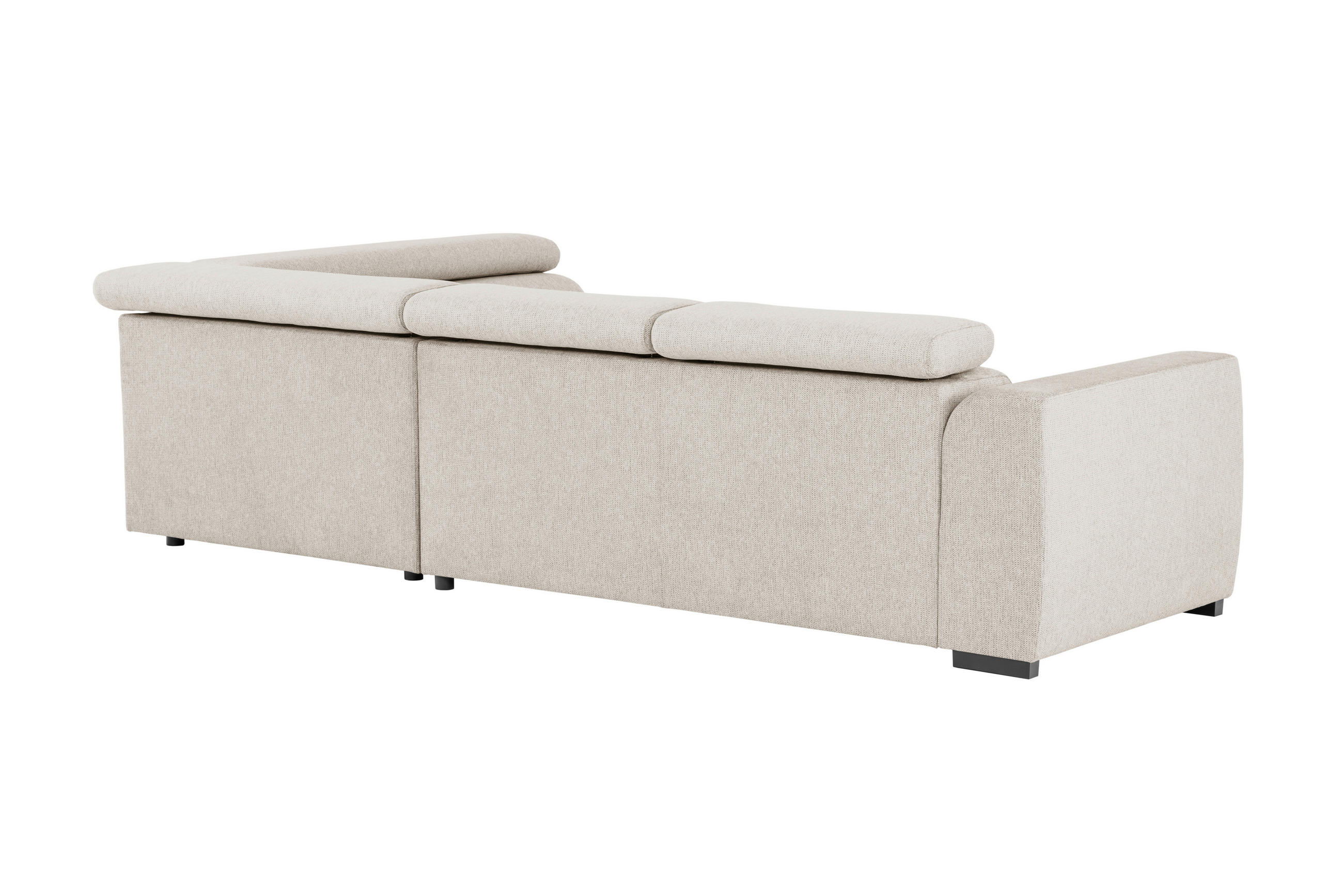ECKSOFA in Struktur Beige  - Beige/Schwarz, Design, Kunststoff/Textil (205/284cm) - MID.YOU