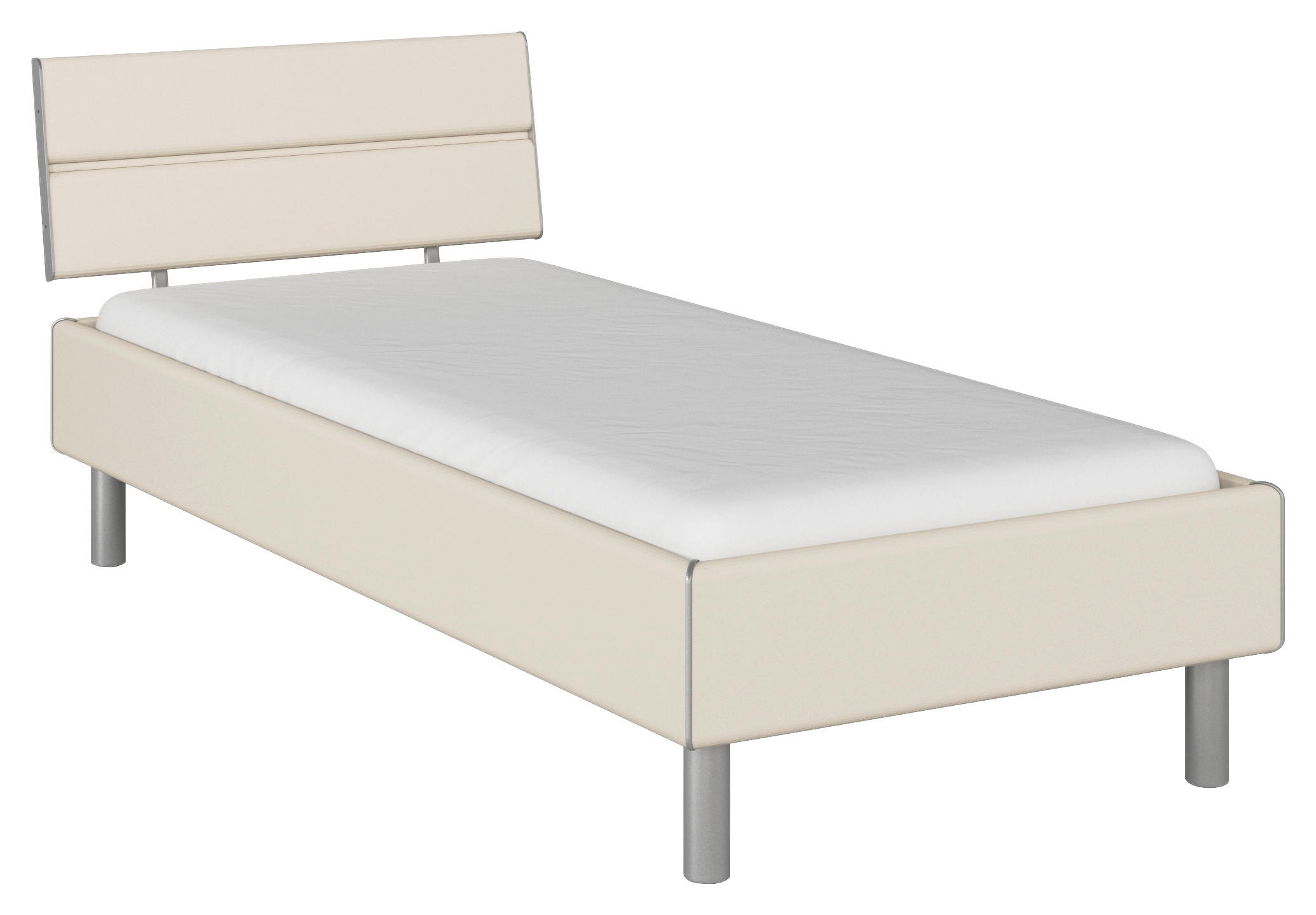 BETT 90/200 cm  in Champagner  - Champagner/Alufarben, Design, Metall (90/200cm) - Carryhome