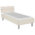BETT 90/200 cm  in Champagner  - Champagner/Alufarben, Design, Holzwerkstoff/Metall (90/200cm) - Carryhome