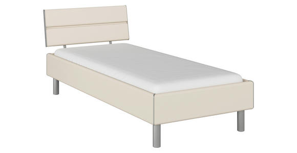 BETT 90/200 cm  in Champagner  - Champagner/Alufarben, Design, Holzwerkstoff/Metall (90/200cm) - Carryhome