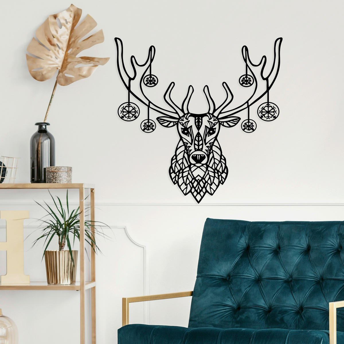 METALLBILD Schwarz  - Schwarz, Basics, Metall (69/70cm) - X-Mas