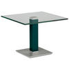 BEISTELLTISCH 60/60/46-65 cm Blau, Grün, Edelstahlfarben quadratisch  - Blau/Edelstahlfarben, Design, Glas/Kunststoff (60/60/46-65cm)