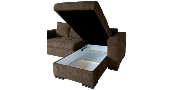 ECKSOFA Braun Webstoff  - Braun, KONVENTIONELL, Holz/Textil (170/235cm) - Carryhome