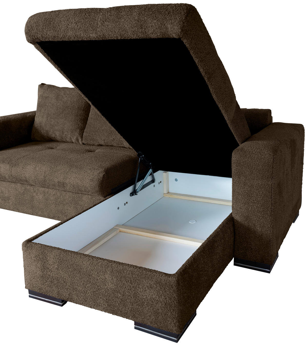 ECKSOFA Braun Webstoff  - Braun, KONVENTIONELL, Holz/Textil (170/235cm) - Carryhome