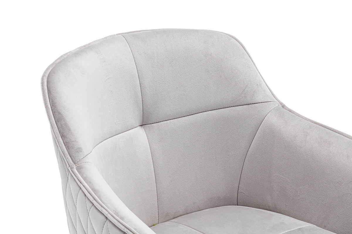 DREHSTUHL  in Samt Hellgrau  - Hellgrau/Schwarz, MODERN, Textil/Metall (59/83/60cm) - Livetastic