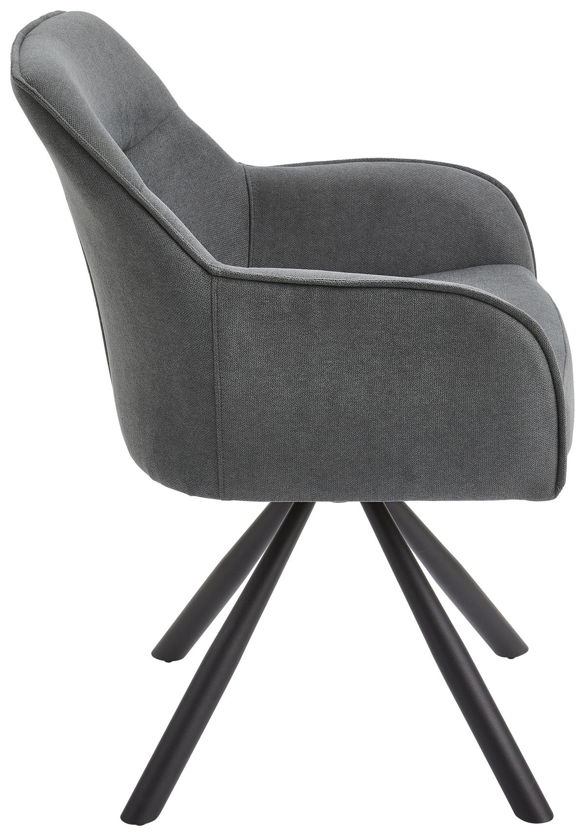 ARMLEHNSTUHL  in Eisen Webstoff  - Schwarz/Grau, Modern, Textil/Metall (62/84/62cm) - Livetastic