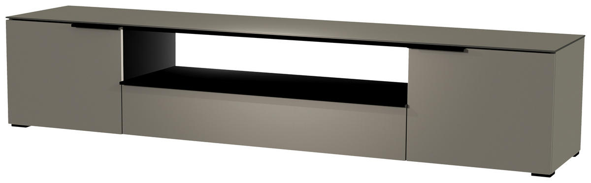LOWBOARD Grau, Schwarz  210/43/45 cm  - Schwarz/Grau, Design, Glas/Holzwerkstoff (210/43/45cm) - Moderano