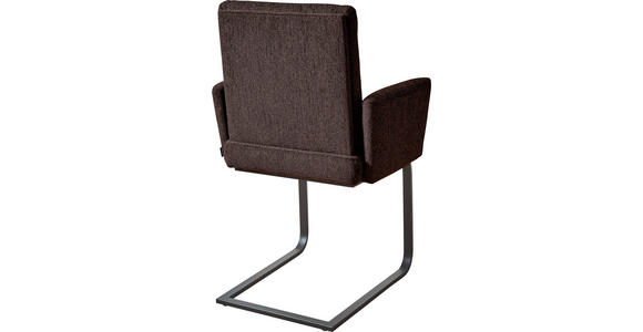 ARMLEHNSTUHL in Stahl Chenille - Dunkelbraun/Schwarz, Design, Textil/Metall (60/92/60cm) - Dieter Knoll
