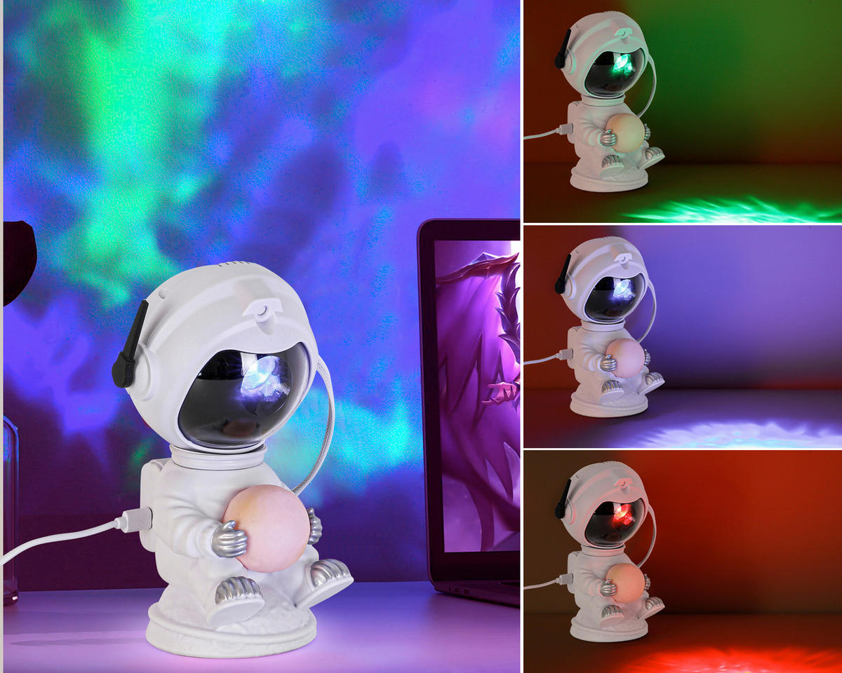 DEČJA STONA LAMPA - bela/srebrna, Trendi, plastika (12,5/20,5/11,5cm) - Novel