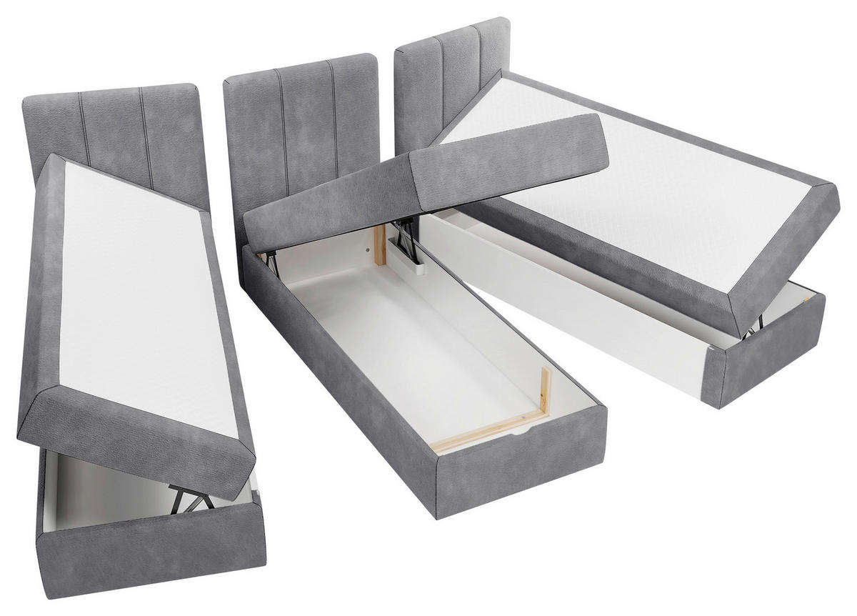 FAMILIENBETT - Schwarz/Grau, Design, Holzwerkstoff/Kunststoff (240/200cm) - Esposa