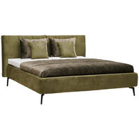 POLSTERBETT Matratze, Lattenrost Olivgrün 160/200 cm  - Schwarz/Weiß, Design, Holz/Textil (160/200cm) - Johann Jakob