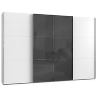 SCHWEBETÜRENSCHRANK 350/236/65 cm 4-türig  - Chromfarben/Weiß, MODERN (350/236/65cm) - MID.YOU