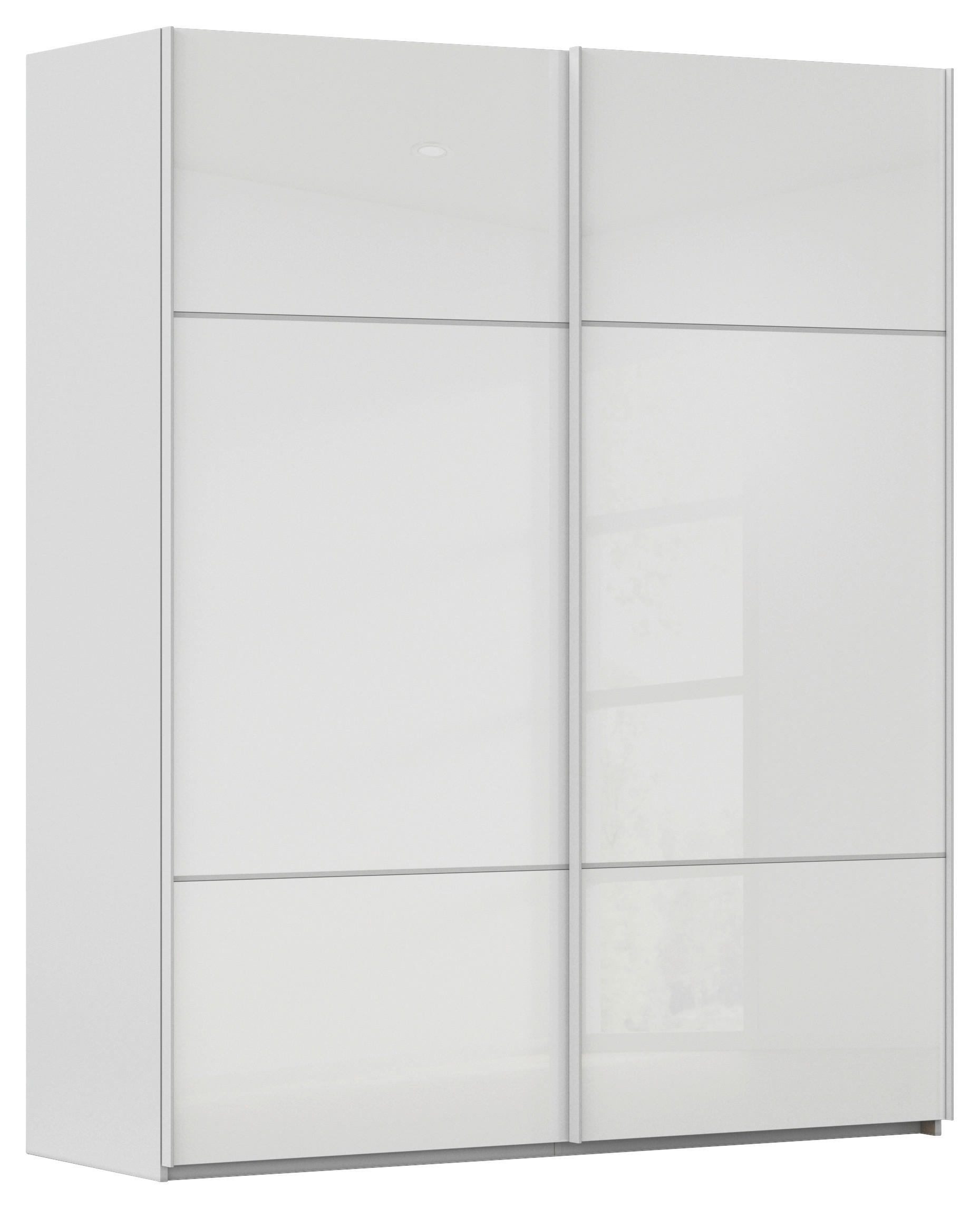 SCHWEBETÜRENSCHRANK 201/223/67 cm 2-türig Grau, Weiß  - Weiß/Grau, KONVENTIONELL, Glas/Holzwerkstoff (201/223/67cm) - Novel