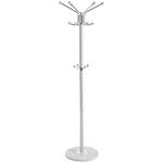 KLEIDERSTÄNDER in Silberfarben, Weiß 37/170/37 cm   - Silberfarben/Weiß, Design, Stein/Metall (37/170/37cm) - Carryhome