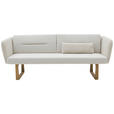 SITZBANK 224/91/69 cm Flachgewebe Beige massiv Holz  - Eichefarben/Beige, Design, Holz/Textil (224/91/69cm) - Valnatura