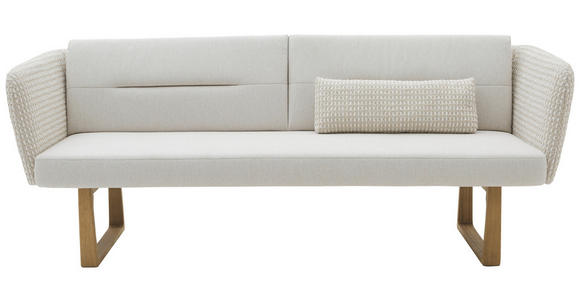 SITZBANK 224/91/69 cm Flachgewebe Beige massiv Holz  - Eichefarben/Beige, Design, Holz/Textil (224/91/69cm) - Valnatura