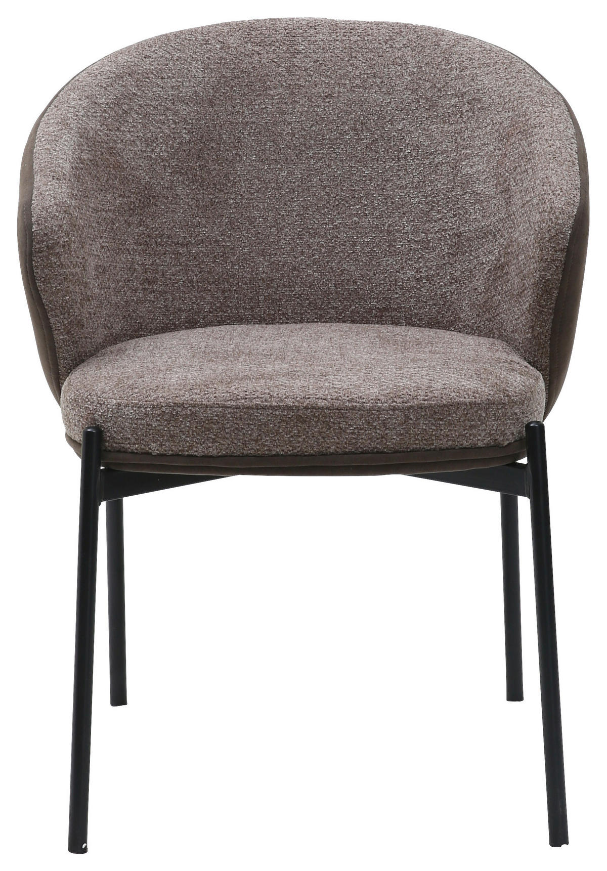 ARMLEHNSTUHL  in Eisen Samt  - Schwarz/Braun, MODERN, Textil/Metall (56/76,5/57,5cm) - MID.YOU